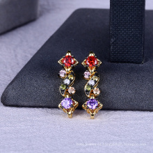 Diseño de zircon colorido hermosos diseños de aretes para mujer